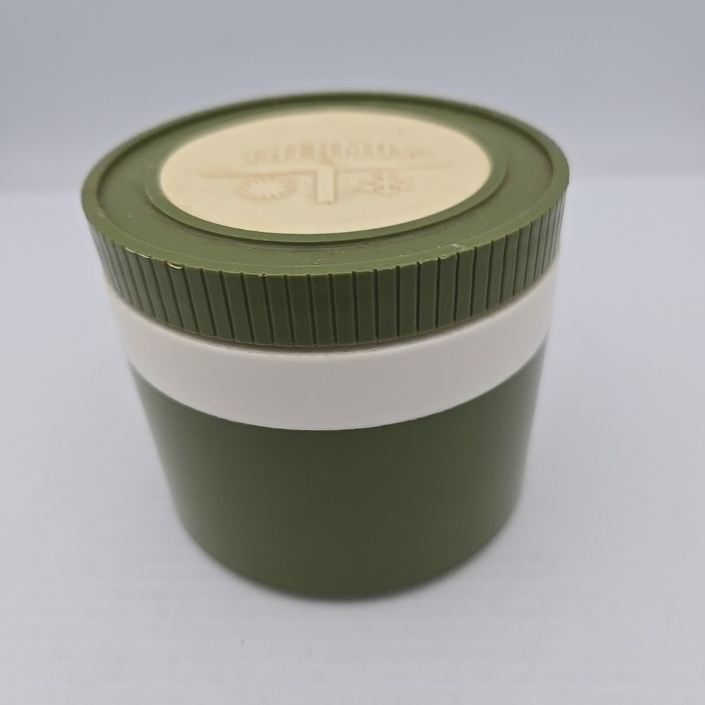 Vintage Thermos King-Seeley Model 1155/3 Insulated Jar 6oz Food Soup Green White